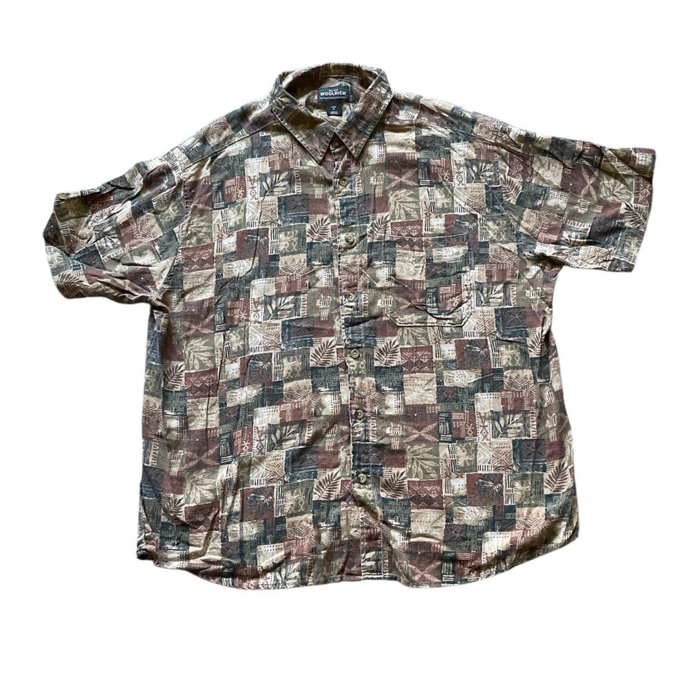 Woolrich Mens/teen Paprika Primitive Block Casual Button Down Size XL Patchwork
